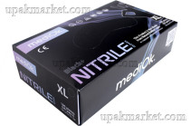 Перчатки нитриловые неопудр.смотр. MEDIOK XL /10х100шт/ (10) черные (Black+)