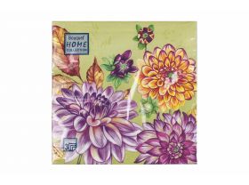 Салфетки 33х33 трехслойные Art Bouquet 20 шт Георгины
