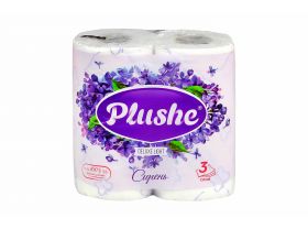 Туалетная бумага PLUSHE Delux Light/Делюкс "Сирень" 3х сл. 15м (4 рулона в упаковке)