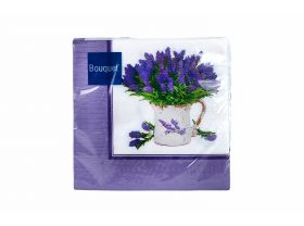 Салфетки 33х33 3 слоя Art Bouquet 20 шт Букет лаванды