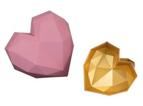 Набор подарочных коробок 1/3 СЕРДЦЕ С АППЛИКАЦИЕЙ НА КРЫШКЕ — UPAKMARKET