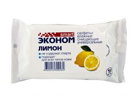 Влажные салфетки 15шт универсальные антибактериальные Эконом smart Авангард — UPAKMARKET