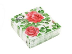 Салфетки 25х25 1-слойн. ДЕСНА 40л Английская роза