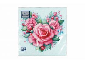 Салфетки 33х33 трехслойные Art Bouquet 20 шт Сердце из роз