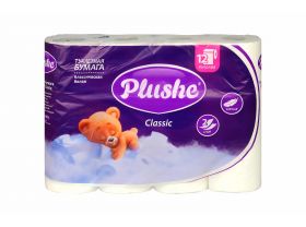 Туалетная бумага PLUSHE Classic/Классическая 2х сл. 18м (12 рулонов в упаковке)