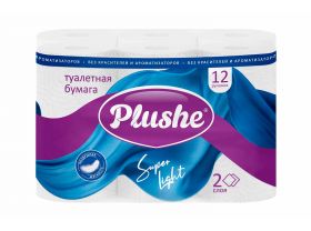 Туалетная бумага PLUSHE 2х сл. 15м HoReCa (12 рулонов в упаковке) — UPAKMARKET