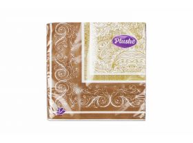 Салфетки 33х33 2-х слойные"Коричневый" 20 листов, PLUSHE Premium Decor