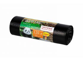 Пакет для мусора с завязками 120л (10шт в рулоне) 48мкм 110х70 Мешкоff Элитные — UPAKMARKET