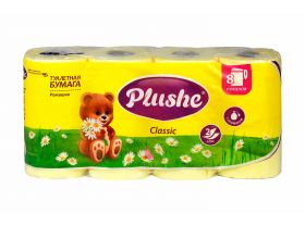 Туалетная бумага PLUSHE Classic 2х сл. 18м Ромашка пастель (8 рулонов в упаковке)