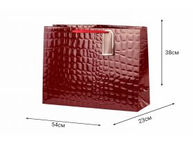 Пакет бумажный подарочный 54 х 38 х 23 Люкс белая кожа лак — UPAKMARKET