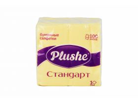 Салфетки 24х24 однослойные 100 листов Стандарт Желтые PLUSHE