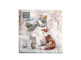 Салфетки НГ 33х33 3х сл. "Новогодние звезды на белом" 20шт Art Bouquet — UPAKMARKET
