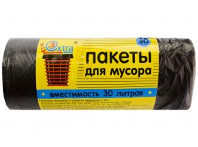 Пакет для мусора с завязками 30л (10шт в рулоне) 27мкм 50х60 Мешкоff Элитные — UPAKMARKET