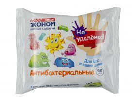 Салфетки влажные 60шт детские антибактериальные "Не удалёнка!" Эконом smart — UPAKMARKET