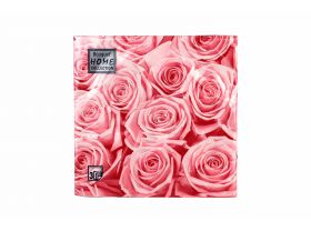 Салфетки 33х33 трехслойные Art Bouquet 20 шт Розовые розы