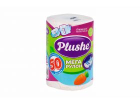 Полотенца бумажные 2слоя 50м Мега рулон PLUSHE