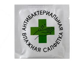 Салфетка влажная в индивидуальной упаковке 135x135мм Ментол — UPAKMARKET