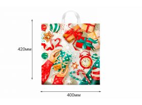 Пакет с петелевой ручкой 40х42 "Искушение" 45мкм Интерпак /20уп х 25шт/ — UPAKMARKET