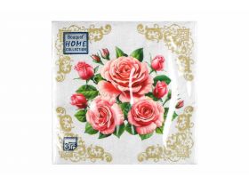 Салфетки 33х33 трехслойные Романтический букет Art Bouquet 20 шт