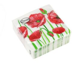 Салфетки 25х25 "Красные маки" 1 сл. 40л ДЕСНА