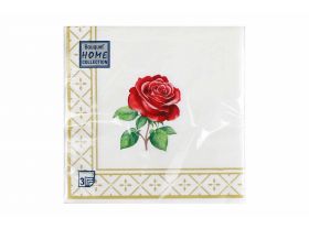 Салфетки 33х33 трехслойные Романтическая роза Art Bouquet 20 шт