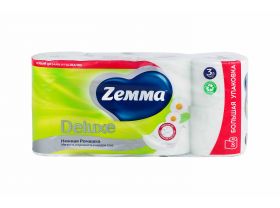 Туалетная бумага ZEMMA Deluxe 3слоя Нежная ромашка 8шт