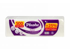 Салфетки 24х24 1 слойные, 500 листов белые classic PLUSHE