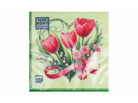 Салфетки 33х33 трехслойные шт Праздничные тюльпаны Art Bouquet 20 шт