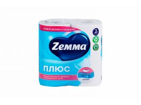 Туалетная бумага ZEMMA Плюс 2слоя Белая 4шт
