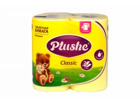 Туалетная бумага PLUSHE Classic/Классическая 2х сл. 18м Ромашка пастель (4 рулона в упаковке)