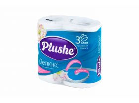 Туалетная бумага PLUSHE Deluxе/Делюкс 3 слоя 16,8м 4 рулона в упаковке с ароматом