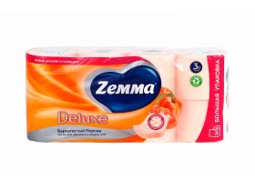 Туалетная бумага ZEMMA Deluxe 3слоя Бархатистый персик 8шт
