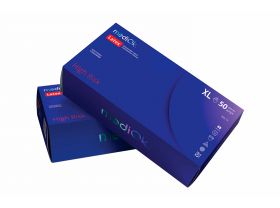 Перчатки латексные XL голубые Дермагрип HIGH RISK /10уп х 50шт/ — UPAKMARKET