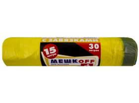 Пакет для мусора с завязками 30л (10шт в рулоне) 27мкм 50х60 Мешкоff Элитные — UPAKMARKET