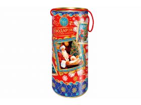 НГ Туба 1500гр НОВОГОДНИЕ ВИТРАЖИ d12 х h34см — UPAKMARKET