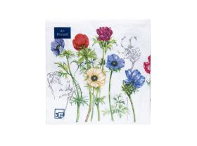 Салфетки 33х33 3х сл. "Анемоны" 20шт Art Bouquet