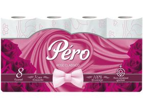 Туалетная бумага PERO ROSE 3х сл. 16,3м (8 рулона в упаковке)