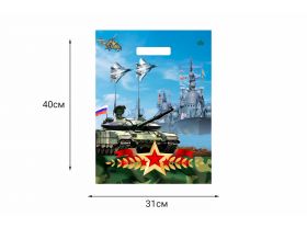 Пакет с вырубной ручкой 31х40 Оборона глянец Тико /10уп х 50шт/
