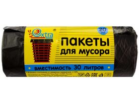 Пакет для мусора с завязками 30л (10шт в рулоне) 27мкм 50х60 Мешкоff Элитные — UPAKMARKET