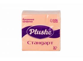 Салфетки 24х24 однослойные 100 листов Стандарт Абрикосовые PLUSHE