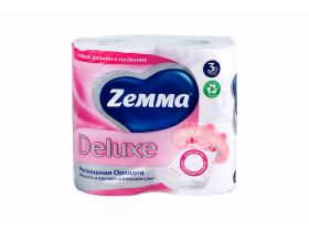 Туалетная бумага ZEMMA Deluxe 3слоя Роскошная орхидея 4шт
