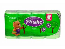 Туалетная бумага PLUSHE Classic/Классическая 2х сл. 18м Зеленое яблоко пастель (8 рулонов в упаковке)