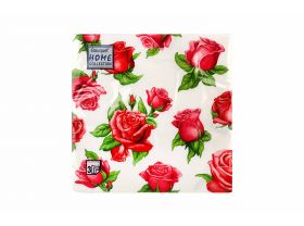 Салфетки 33х33 трехслойные "Красные розы" 20шт Art Bouquet