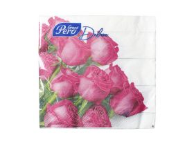 Салфетки 33х33 3-х слойные "Розы" 20 листов, GrandPero Deluxe