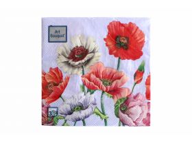 Салфетки 33х33 трехслойные Art Bouquet Поле маков 20 шт