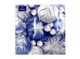 Салфетки НГ 33х33 3х сл. "Новогодние звезды на белом" 20шт Art Bouquet — UPAKMARKET