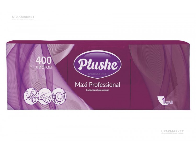 Салфетки 24х24 1 сл. 400л Интенсив бордовые PLUSHE — UPAKMARKET