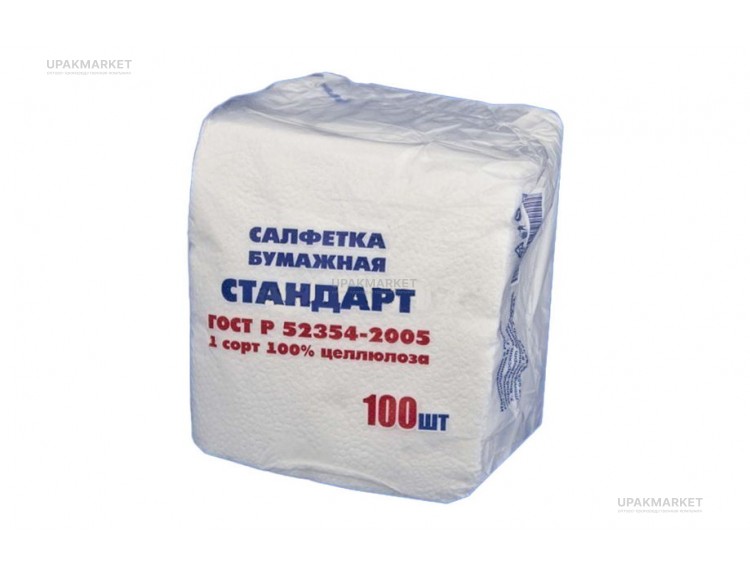 Салфетки 24х24 100л белая СТАНДАРТ — UPAKMARKET