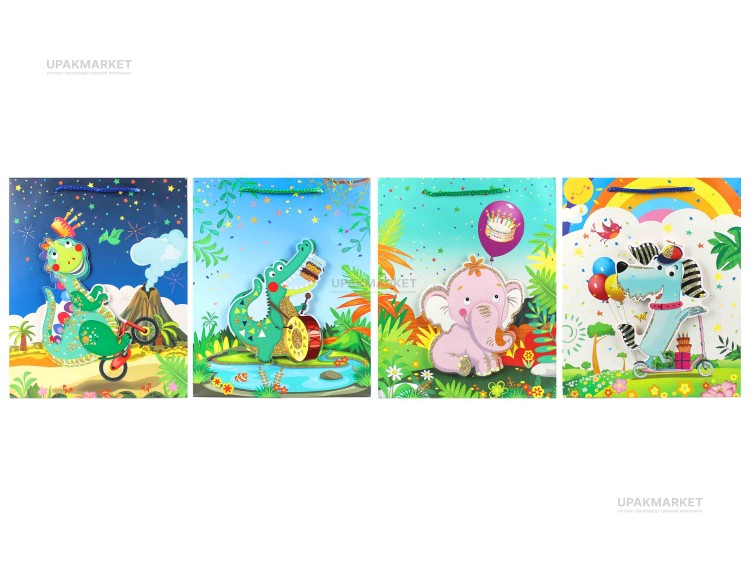 Пакет бумажный подарочный 31х42х12см Люкс микс — UPAKMARKET