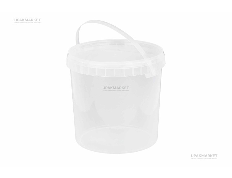 Ведро/крышка 3,4л прозрачное /182х175/ ВЗЛП (50шт.в кор.) — UPAKMARKET